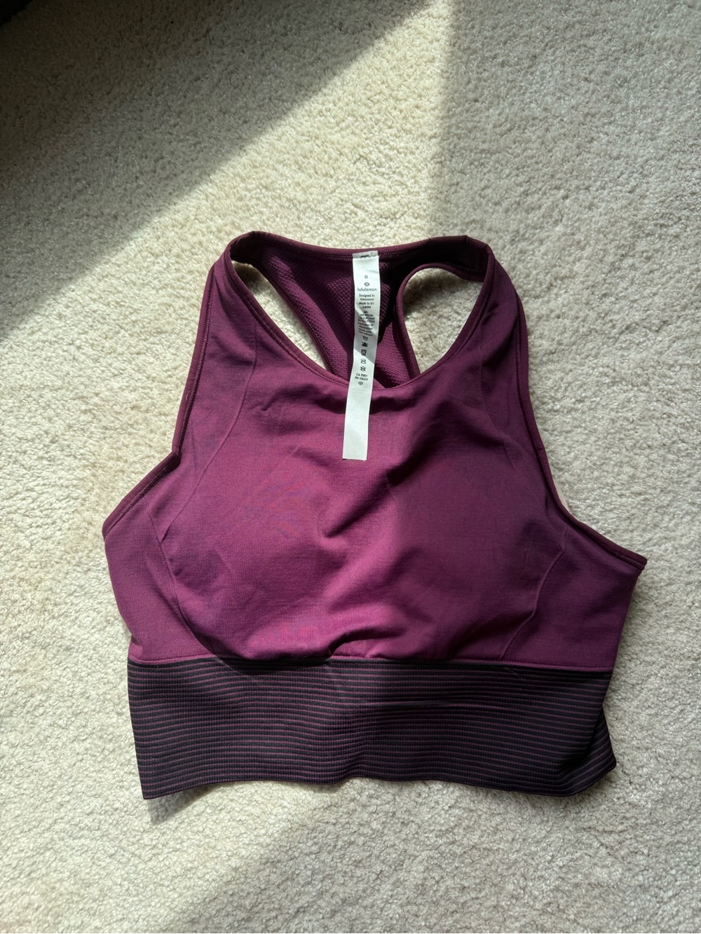 LULULEMON Women's Burgundy High-Neck Sports Bra